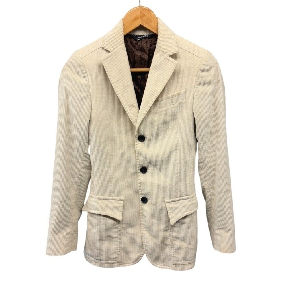 Dolce & Gabbana Corduroy Blazer Jacket Womens US 0 IT 36 Beige Italy Vintage